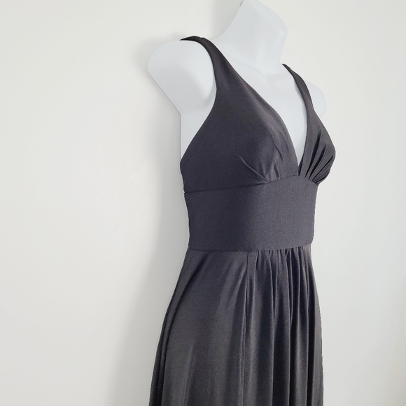 Mia Bella The‎ Label Black Cinderella Divine 7469 Thigh Slit Maxi Dress - Picture 6 of 9